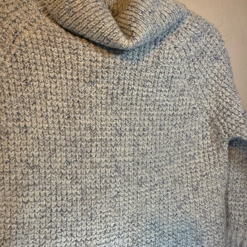 Free People Dylan Tweedy Pullover Heathered blue grey Size XL wool